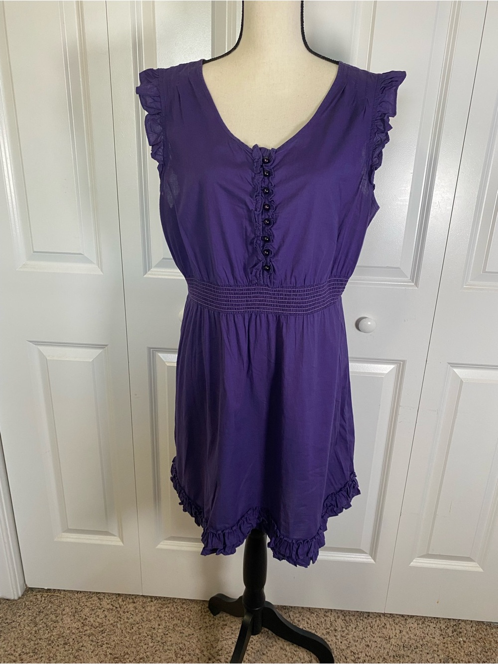 Brooklyn Industries Purple Dress with Ruffle Details